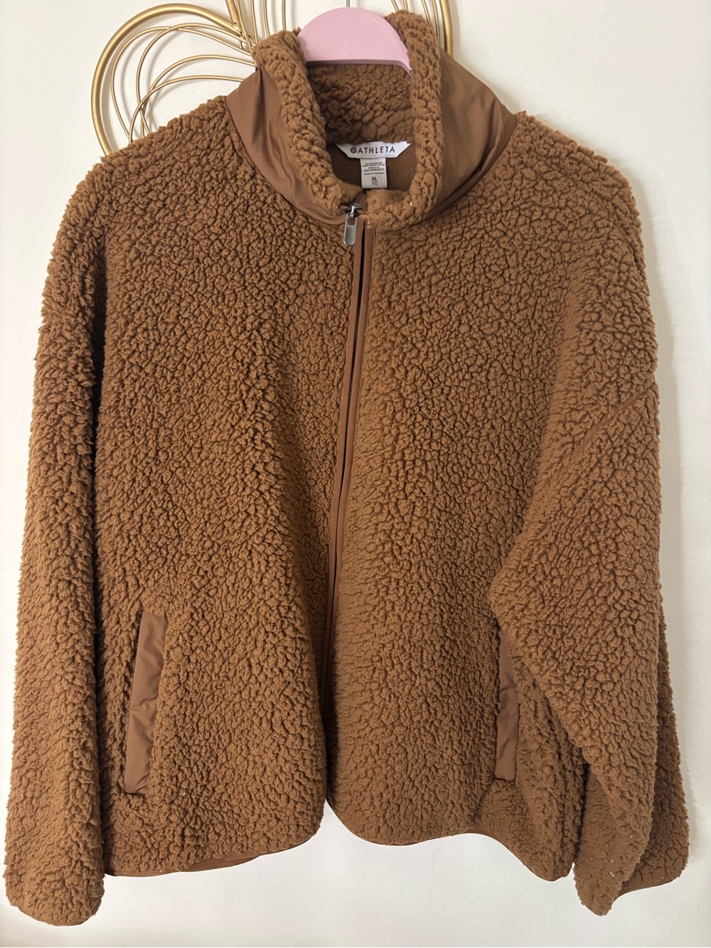 Athleta Cozy Sherpa Jacket in Camel